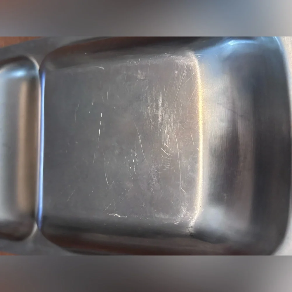 Cordova, 1969, Solid 18-8 Stainless Steel Double Serving Tray MCM